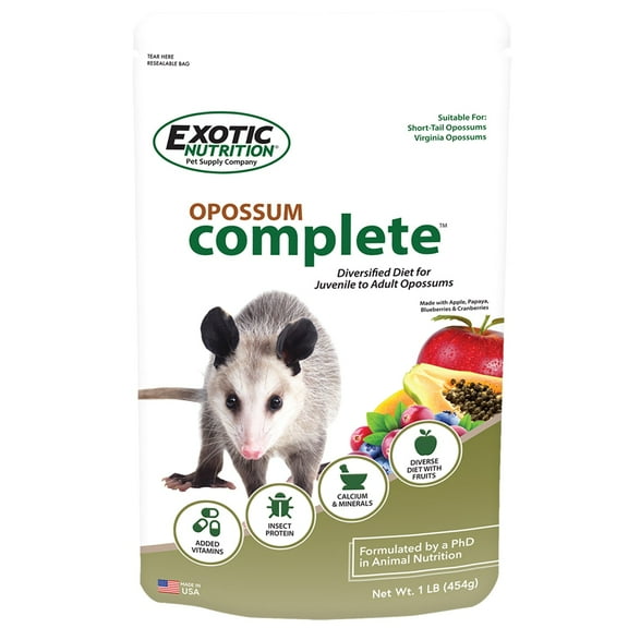 Opossum Complete 4 LB | Nutritional Healthy Pellet Diet | Food for Short-Tailed & Virginia Opossums