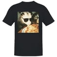 thumbnail image 1 of Opossum Eating Pizza Men's Black T-shirt, 1 of 3