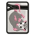 thumbnail image 1 of Opossum Hanging from Tail Applique Multi-Color Embroidered Hook & Loop Patch - 3.5 Inch Large, 1 of 5