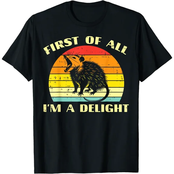 Opossum Im A Delight Retro Feral Possum Meme Women Men Kids T-Shirt, Unisex T-Shirt
