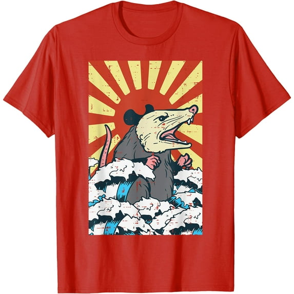 Opossum Japan Sun Wave Vintage Possum Monster Unisex T-Shirt for Men Women Kids Toddler