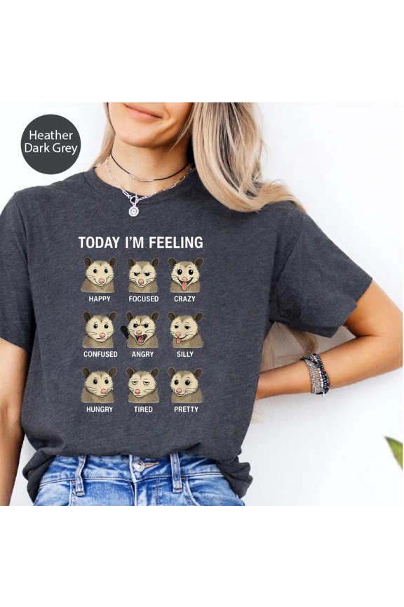 Opossum Mood Chart T-Shirt - Unisex Animal Lover Tee TSHIRT All Size S-5XL
