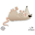 thumbnail image 1 of Opossum Playing Dead Funny - 8" Vinyl Sticker - For Car Laptop I-Pad - Waterproof Decal, 1 of 1