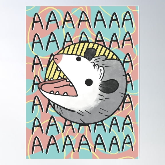 Opossum Screm Poster Wall Art, Modern Wall Decor For Living Room Bedroom, 8x12 UNFRAMED