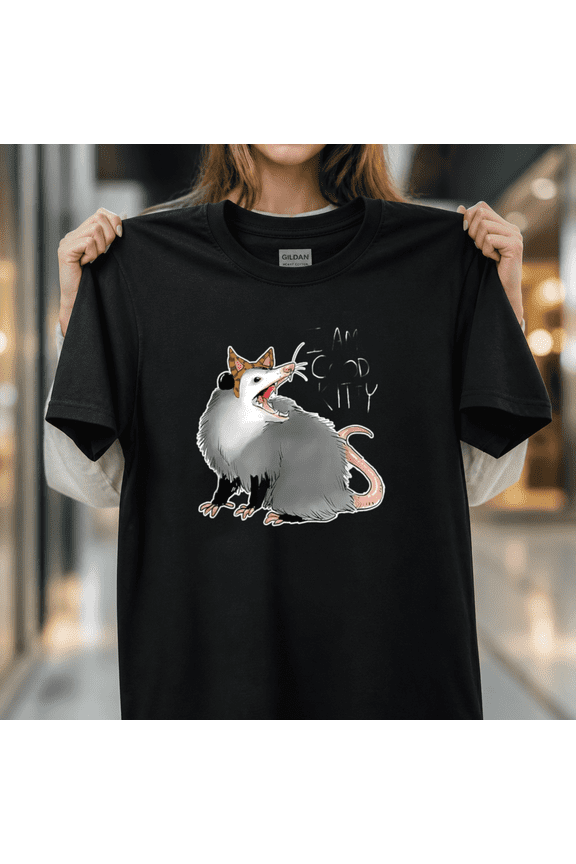 Opossum Shirt I Funny Possum I am a Good Kitty Identity Pun Unisex T-Shirt_pixian_ai, S-5XL