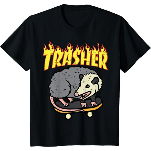 Opossum Skateboard Trasher Funny Possum Skater Boys Kids T-Shirt