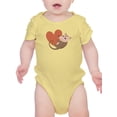 thumbnail image 1 of Opossum With Big Red Heart Bodysuit Infant -Image by Shutterstock,  6 Months, 1 of 4