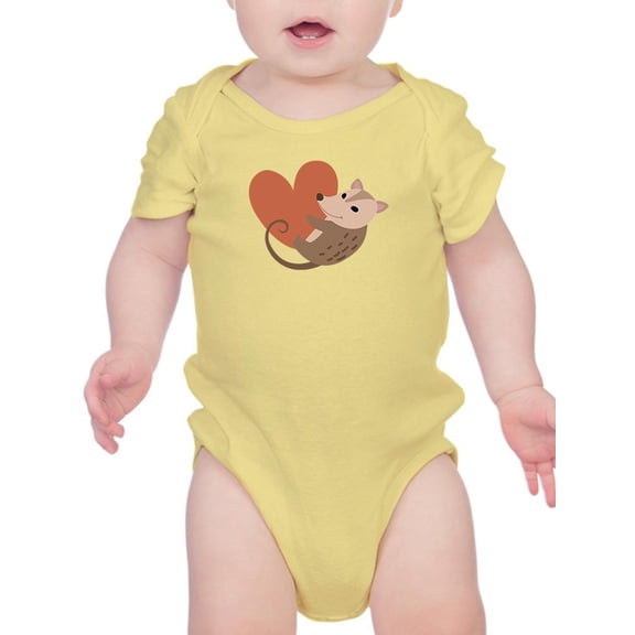 Opossum With Big Red Heart Bodysuit Infant -Image by Shutterstock,  6 Months