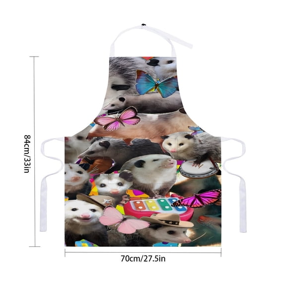 Opossum apron with pockets and waterproof features, adjustable for adult kitchen cooking, perfect for drawing and craftsfor 33" x 28"70X84cm).