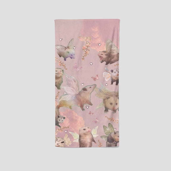Opossum's unique single-sided towel is a personalized gift for fans, perfect for yoga, boxing, fitness, and sunbathing, measuring 13.8"x28.7"35cm75cm.