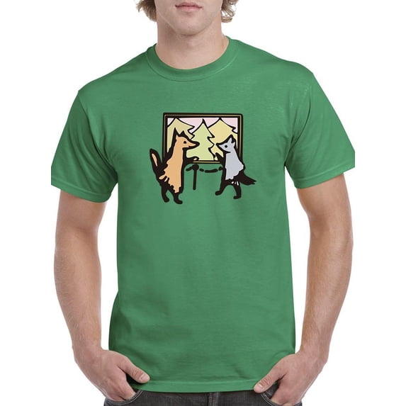 Opossums Look At A Painting T-Shirt Men -Image by Shutterstock, Male 3X-Large