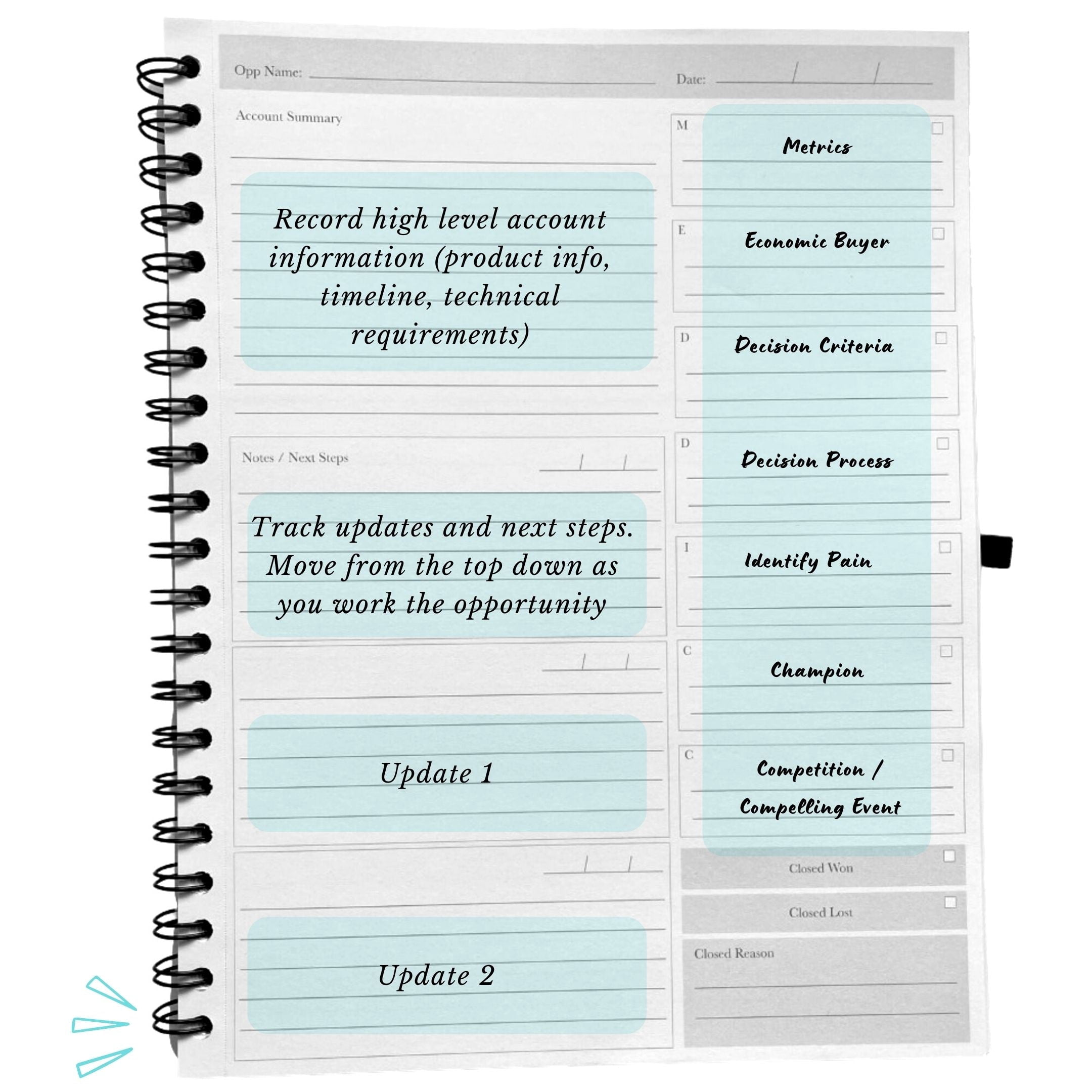 Oppbook Sales Notebook (Sales Cycle Tracker)
