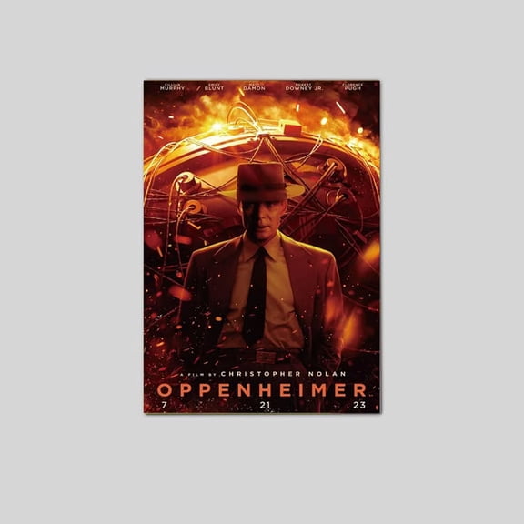 Oppenheimer Cillian Murphy Canvas Wall Art, Room Decor Poster Size 24''x36'' Goldengate