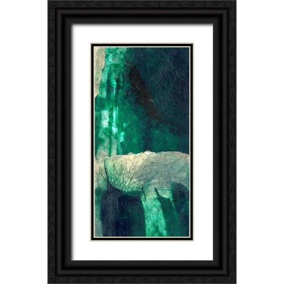 Oppenheimer, Michelle 11x18 Black Ornate Wood Framed with Double Matting Museum Art Print Titled - Emerald Flight
