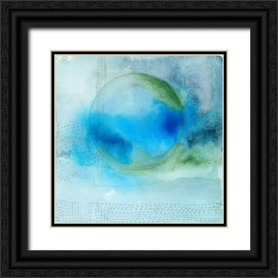 Oppenheimer, Michelle 26x26 Black Ornate Wood Framed with Double Matting Museum Art Print Titled - Aqua Sphere