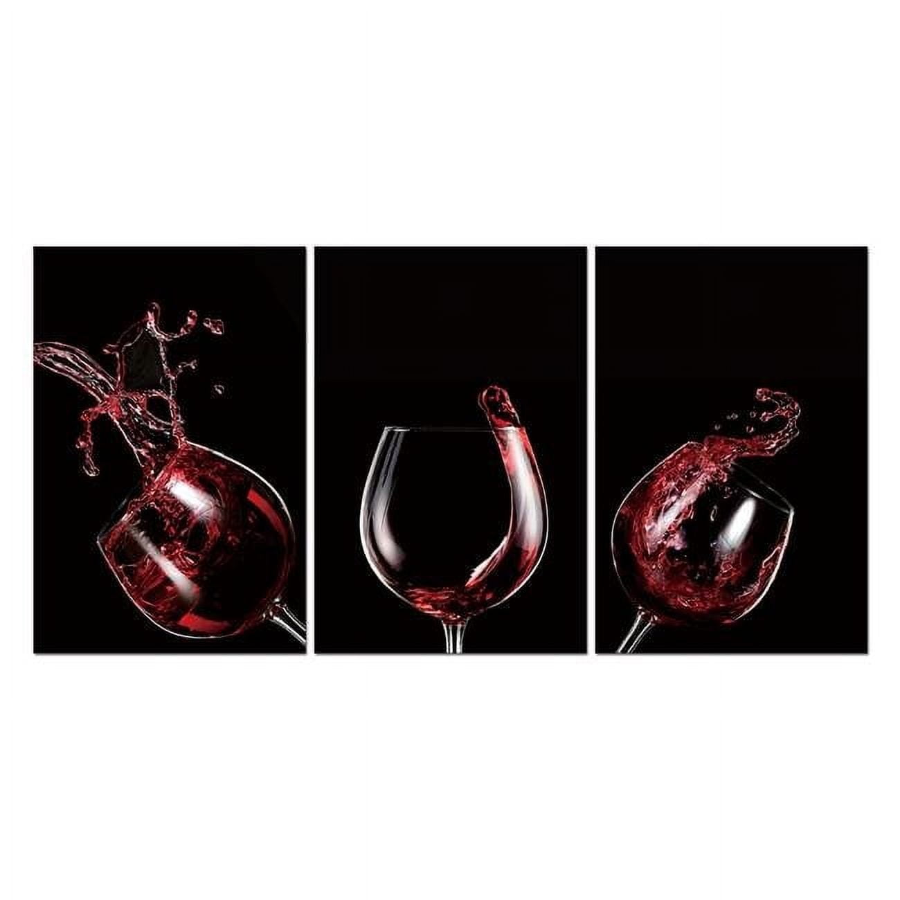 Oppidan Home Framed "Red Wine Celebration" Acrylic Wall Art (48"H x 96"W)