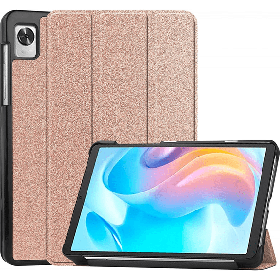 For Oppo Realme Pad Mini 8.7 Inch For Realme Pad Mini Case 8.7 Inch Tri-Fold Smart Tablet Case, PC Back Slim Case Multi-View Stand Hard Case Folio Case Cover Rose Gold