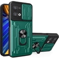 thumbnail image 1 of for Oppo Reno 8 Case Sliding Window Case with Card Holders, Cover with Slide Camera Protection Built-in Magnetic Kickstand Case for Oppo Reno 8 5G LJK Green, 1 of 8