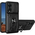 thumbnail image 1 of for Oppo Reno8 T 5G Case with Slide Camera Cover, Heavy Duty Protective with Ring Kickstand & Card Holder Cell Phone Case for Oppo Reno8 T 5G LJK Black, 1 of 9