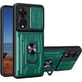 thumbnail image 1 of for Oppo Reno8 T 5G Case with Slide Camera Cover, Heavy Duty Protective with Ring Kickstand & Card Holder Cell Phone Case for Oppo Reno8 T 5G LJK Green, 1 of 10