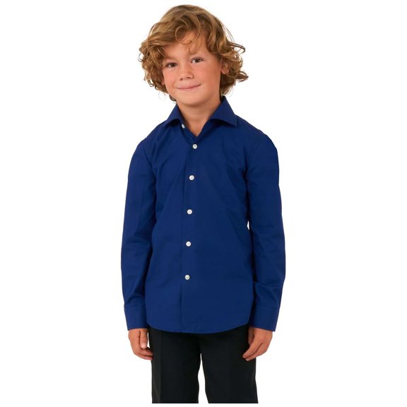 OppoSuits Boys' Shirts SHIRT LS Navy Royale boys - US 8Y Blue