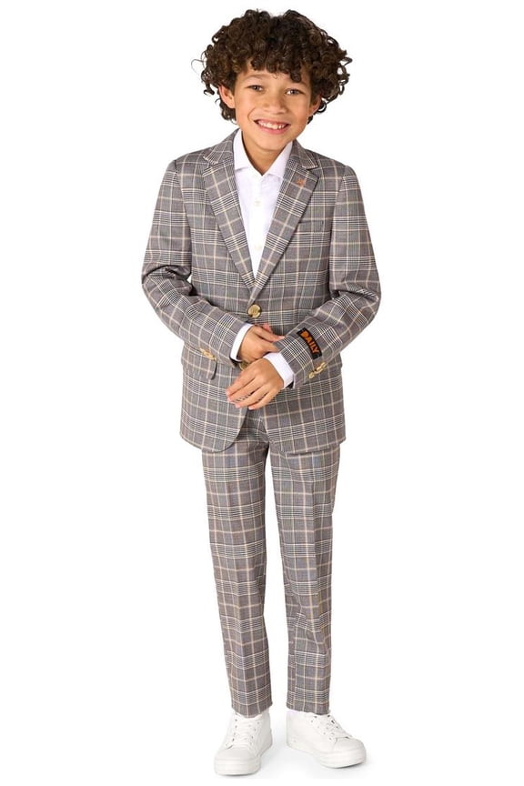 Boys' Suits BOYS Daily Checked Tan - US 6Y Multicolor