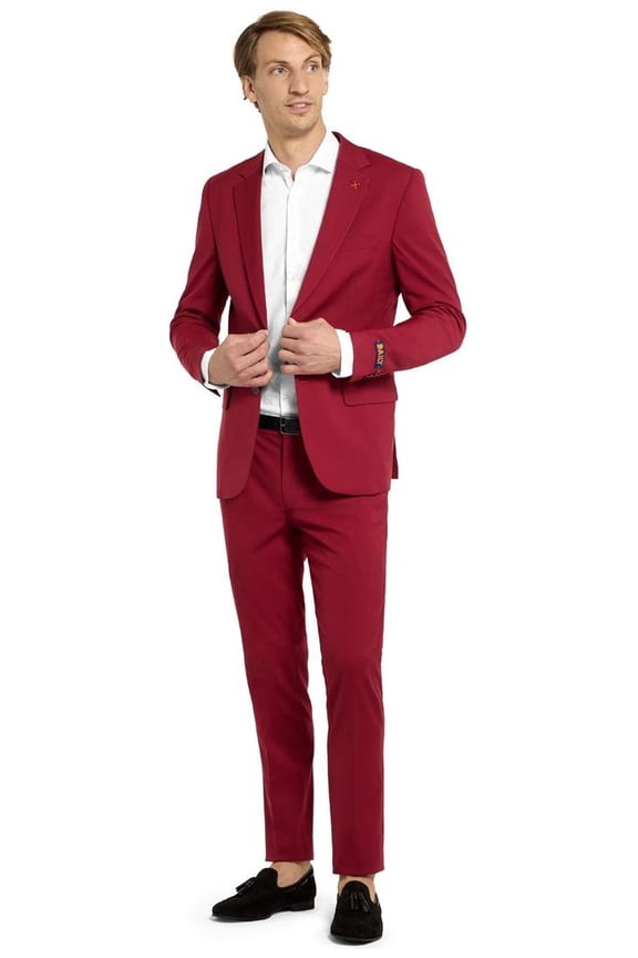 Men's Suits Daily Bright Burgundy - US 36 Red