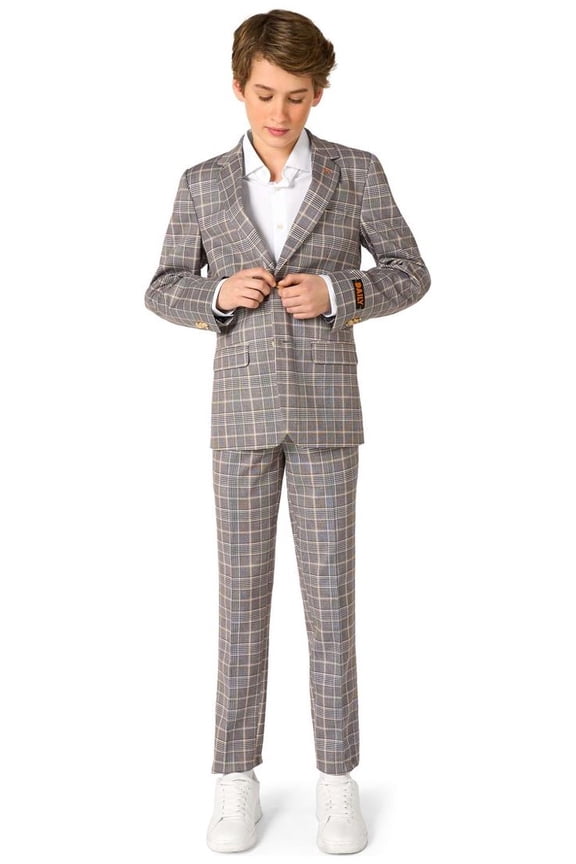 Teen Boys' Suits TEEN BOYS Daily Checked Tan - US 12Y Multicolor