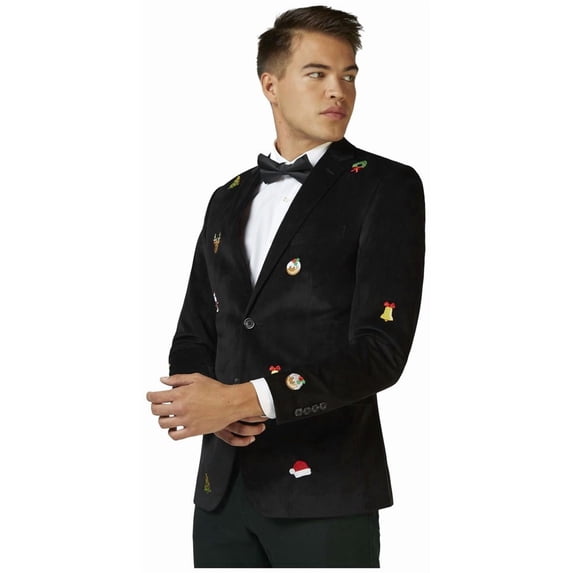 OppoSuits Deluxe Men's Blazers Christmas - X-Mas Icons - Black - US 48 ...