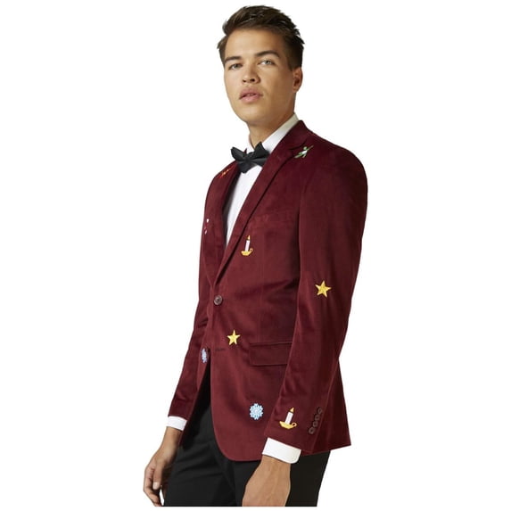 OppoSuits Deluxe Men's Blazers Christmas - X-Mas Icons - Deep Burgundy ...
