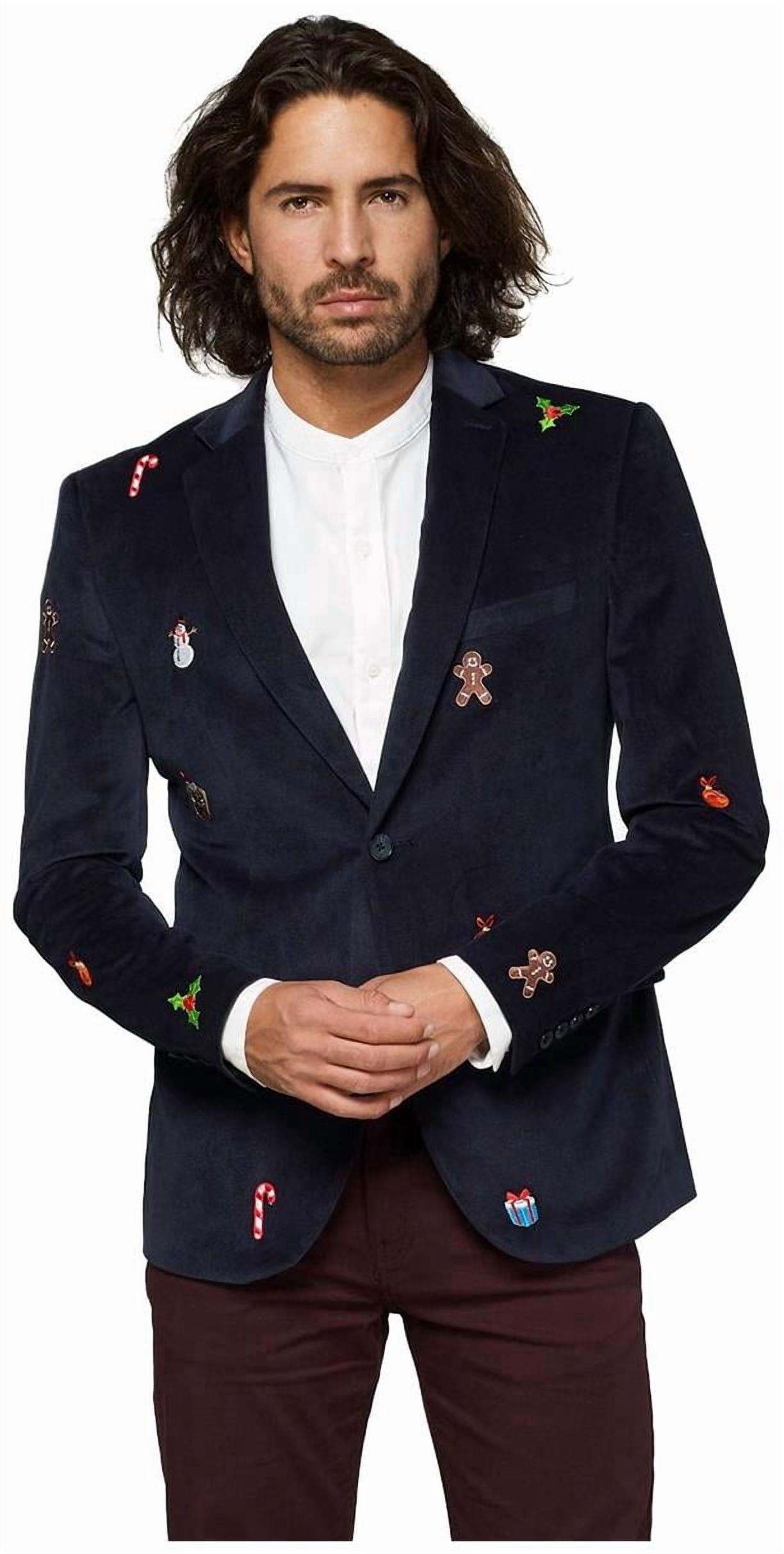 OppoSuits Deluxe Men's Blazers Christmas - X-Mas Icons - Navy - US 46 ...