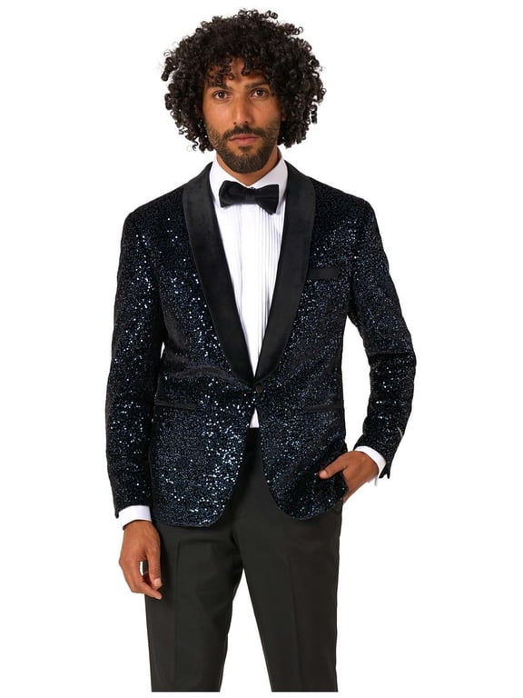 Men's Blazers Dinner Jacket - Navy Sequins - US 44 Blue