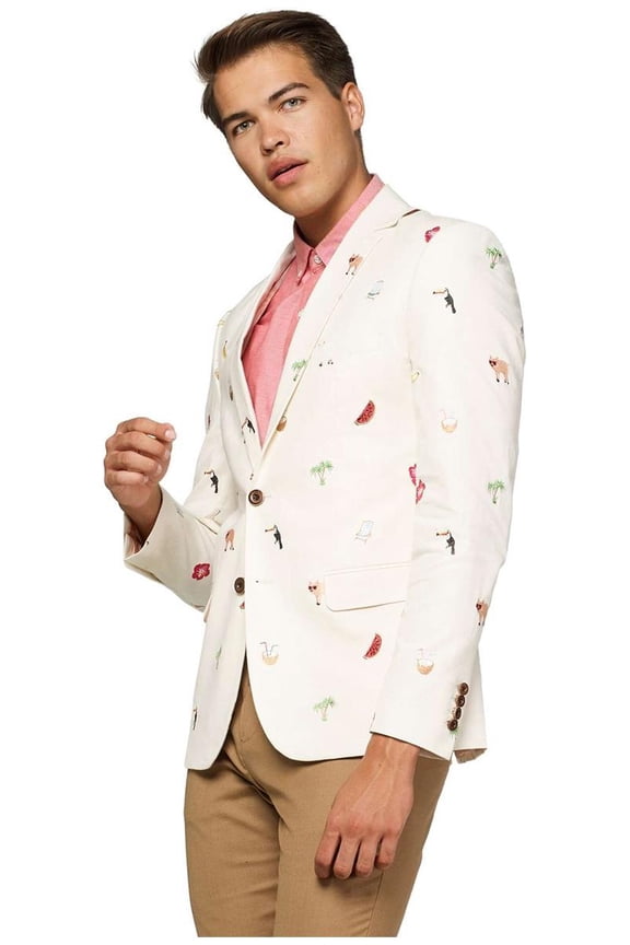 Men's Blazers Tropical - Summer Icons - Off White - US 38 Beige