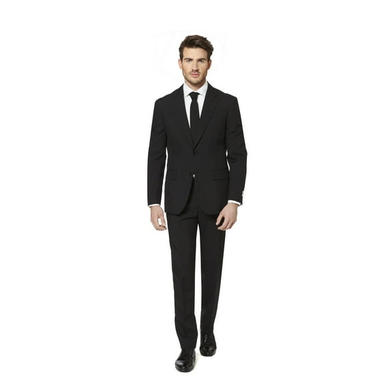 OppoSuits Men's Black Knight Solid Color Suit