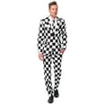 thumbnail image 1 of OppoSuits Men's Checked Black White Squared Suit, 1 of 3