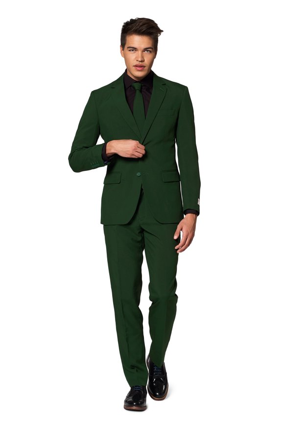 Men's Glorious Green Solid Color Suit
