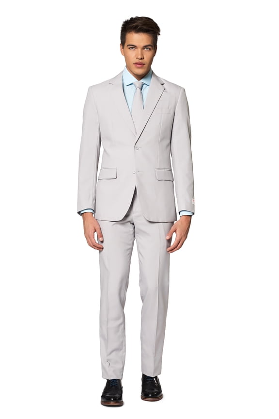Men's Groovy Grey Solid Suit