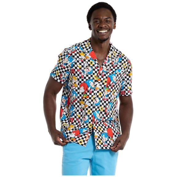 OppoSuits Men's Hawaiian Shirts Sonic Retro Rings - M Multicolor