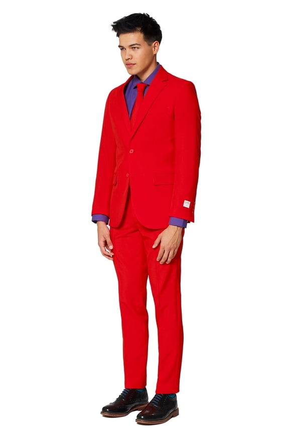 Men's Red Devil Solid Color Suit