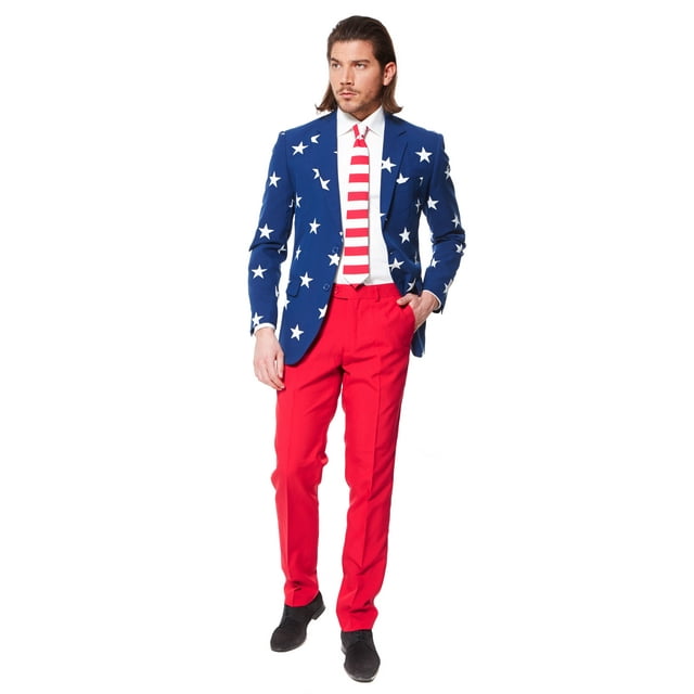 OppoSuits Men's Stars and Stripes Americana Suit