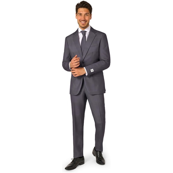 OppoSuits Men's Suits Charcool - US 42 Grey