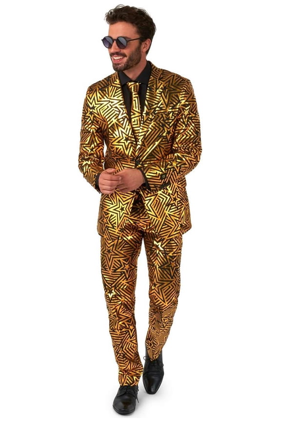 Men's Suits Golden Geo Star - US 52 Black