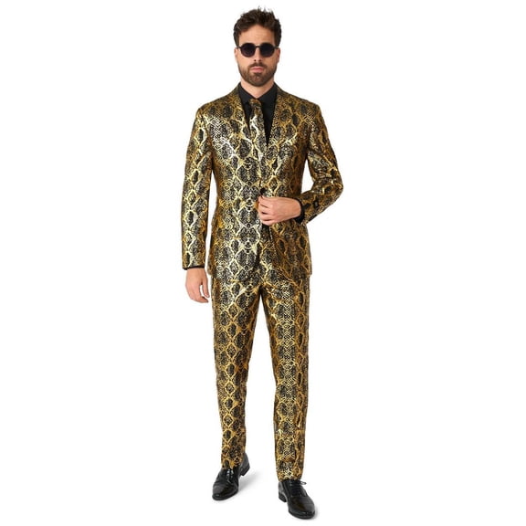 OppoSuits Men's Suits Shiny Snake - US 36 Gold