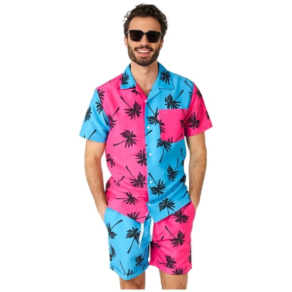 OppoSuits Men's Summer Sets Parallel Palm - M Pink
