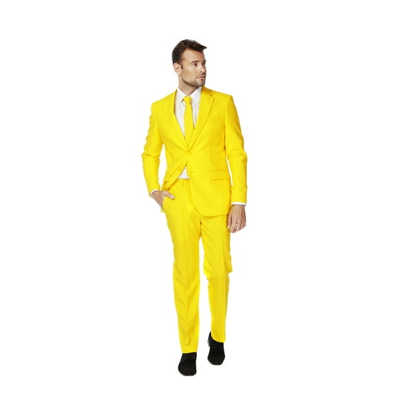 OppoSuits Men's Yellow Fellow Solid Color Suit