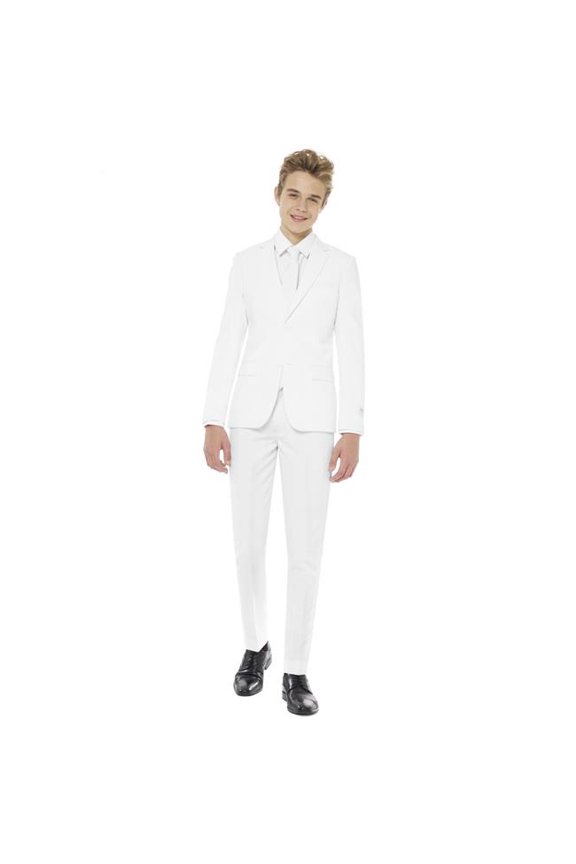 Teen Boys White Knight Solid Color Suit