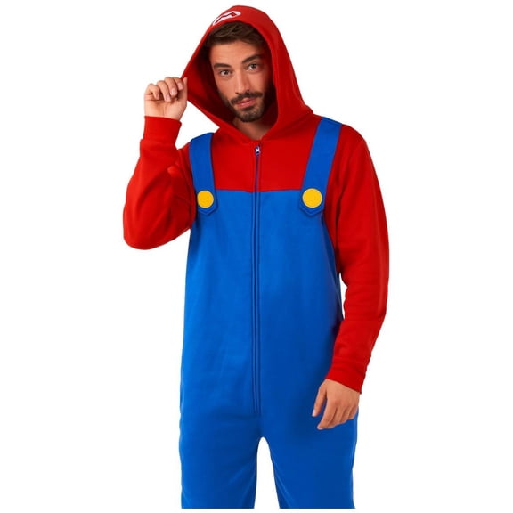 OppoSuits Adults' Onesies Mario Onesie - L Blue