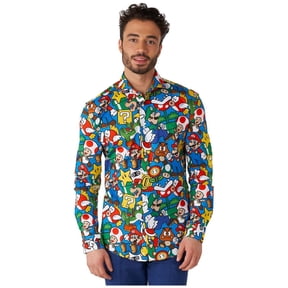 OppoSuits Men's Shirts SHIRT LS Super MarioT - S Multicolor