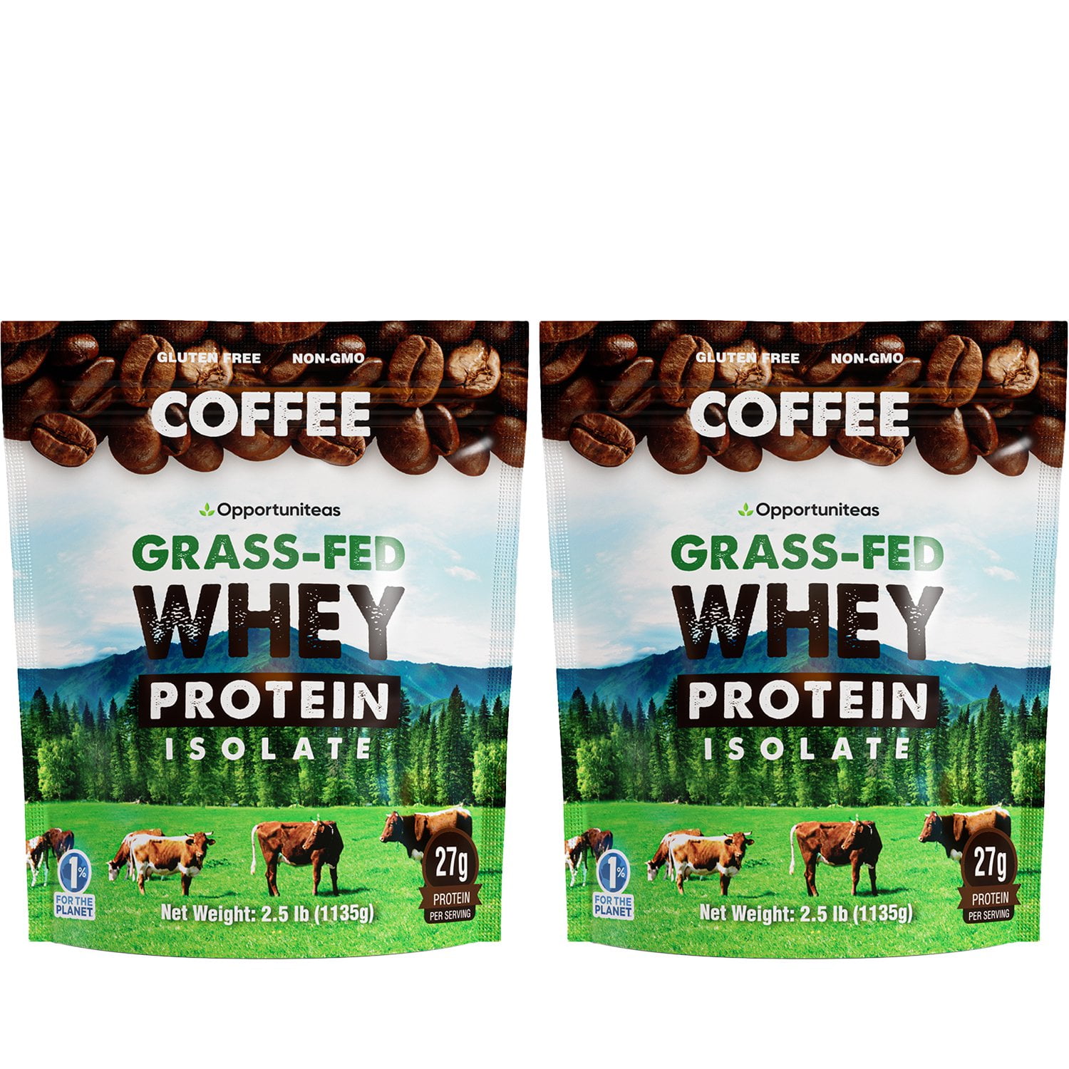Opportuniteas Grass Fed Whey Isolate Protein Powder, 27g Protein