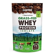 Opportuniteas - Grass Fed Whey Isolate Protein Powder, 27g Protein, Colombian Coffee, 1lb